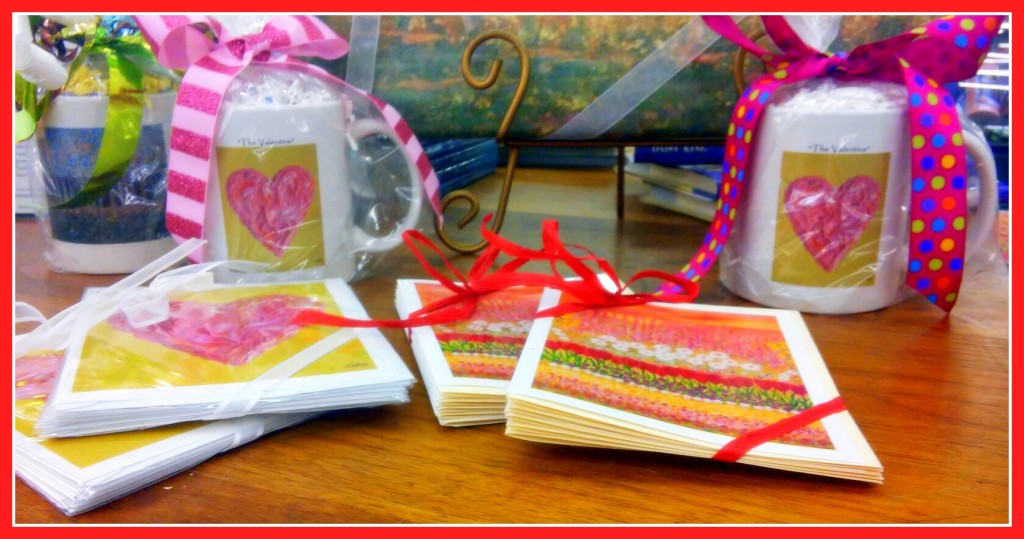 "The Valentine" & "Flower Garden" coffee cups and note cards