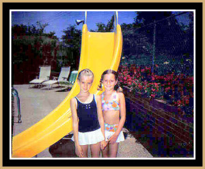 Jerri Lynn and Lucy by yellow slide blog post