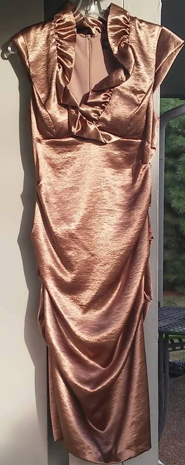 Copper Dress ~ catches light all times of the day and night XSCAPE By Joan Chen Size 8 $44